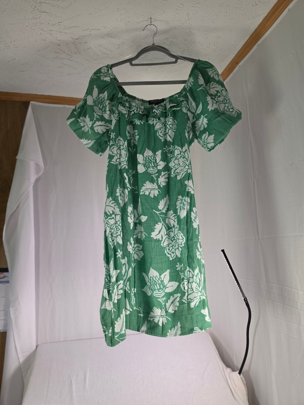 Absolutely Famous Square Neck Mini Dress Green Sz M